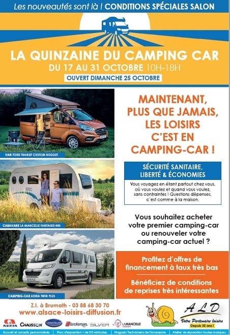 La quinzaine du camping-car, c’est du 17 au 31 octobre dans votre concession !